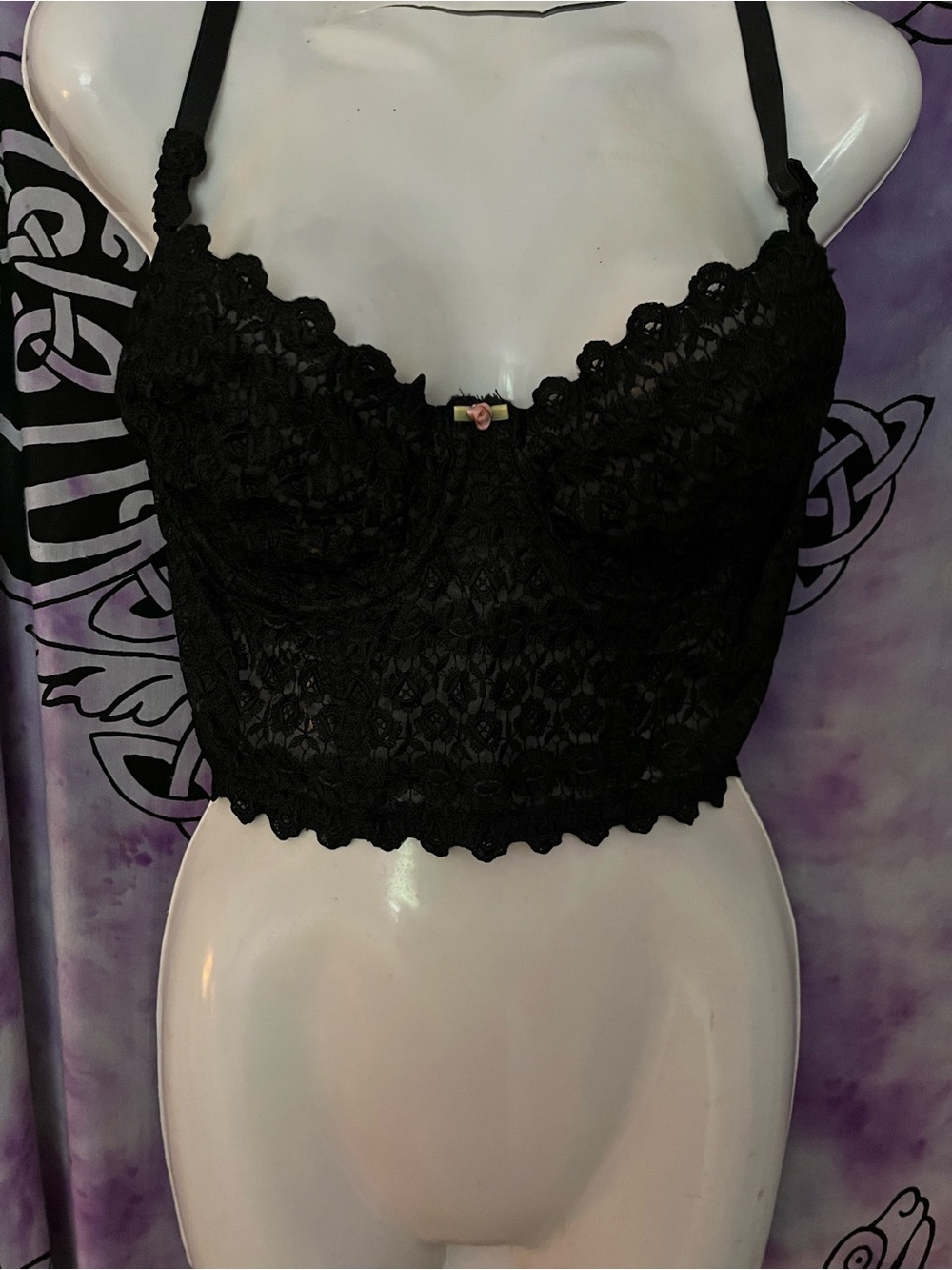 Victoria's Secret Black Lace Longline Bralette